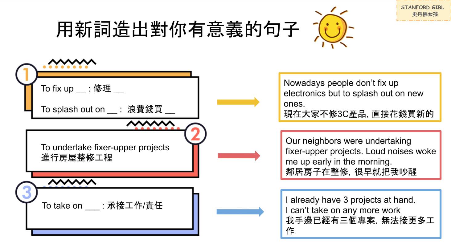 用新詞造出對你有意義的句子