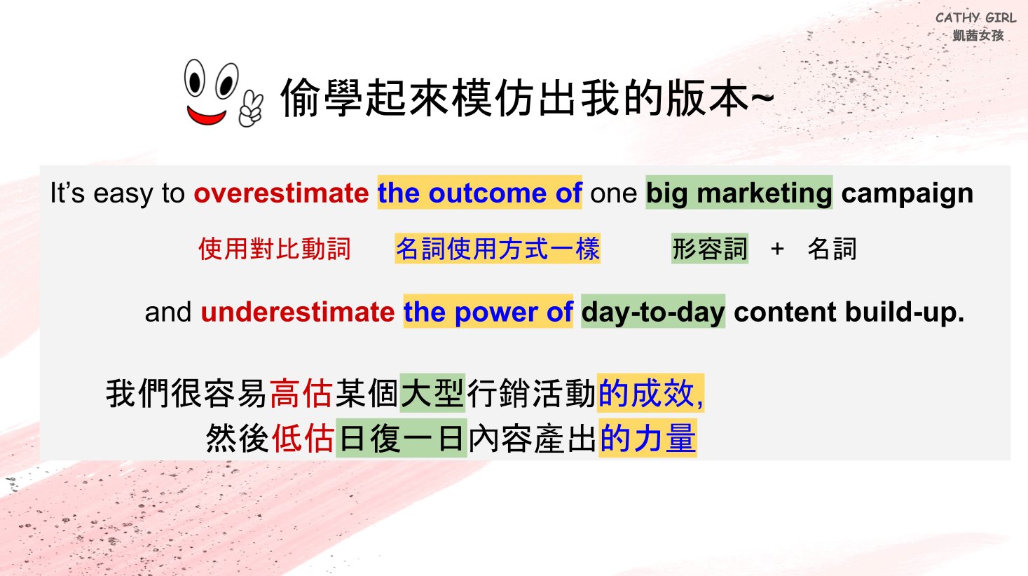 觀察《原子習慣》  作者如何善用類似句型結構產出漂亮英文