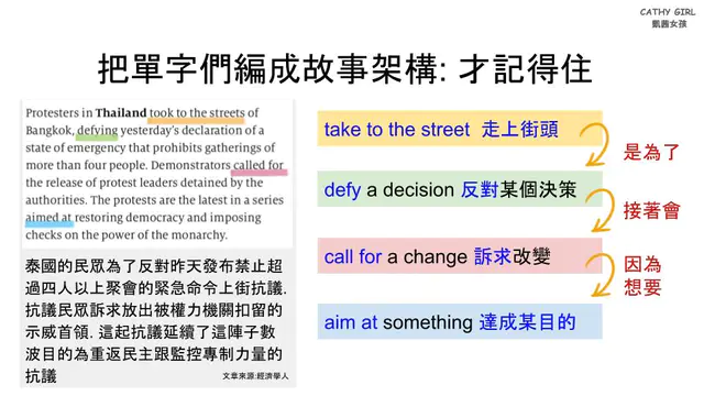 幫單字們編一個故事架構，創造連結感才記得住喔